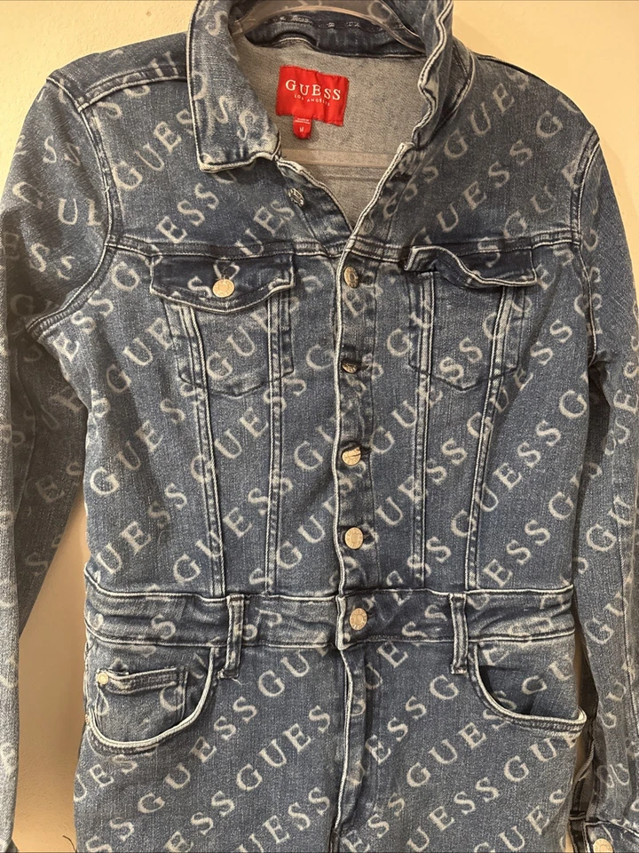 Mono vaquero manga larga con logotipo Guess Lorena para mujer M azul Foto 2 de 4