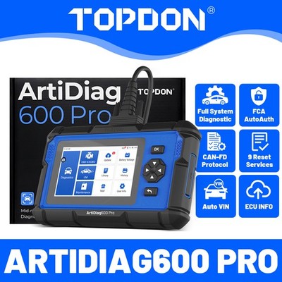TOPDON AD600 PRO OBD2 Scanner Full System Diagnostic 9 Reset Functions Tool