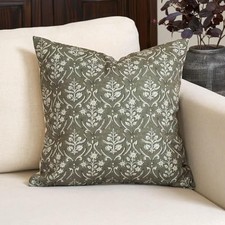 Floral Pillow Covers 18x18 Inch Farmhouse 18" x 18" Pack of 1 Dusty Green