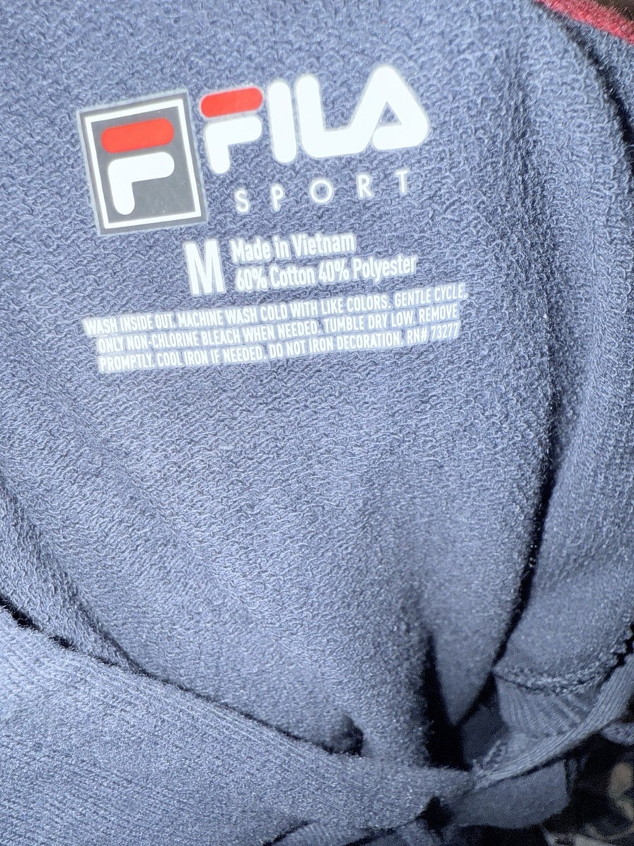 FILA Hooded Hoodie Sleeveless Sport Dress Sweatshirt Knit Navy Blue SZ Small View 3