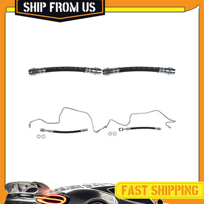 4PCS Inner Outer Brake Line Brake Hydraulic Hose For Volkswagen Golf 1999-2006