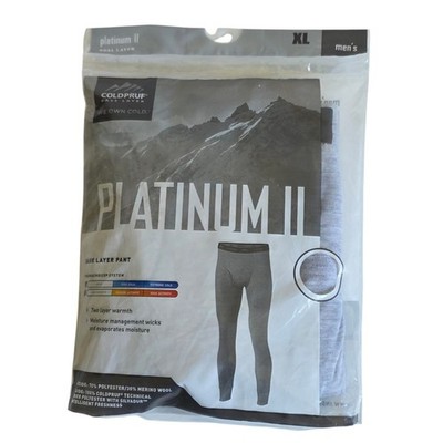 ColdPruf Platinum II Dual Layer Base Layer Pants Men's XL Merino Wool Gray NWT