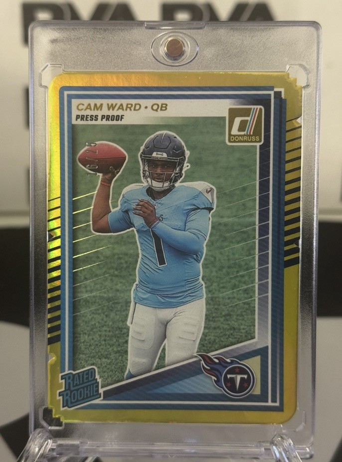2025 Donruss Cam Ward Rated Rookie Gold Press Proof Die Cut /25 SSP