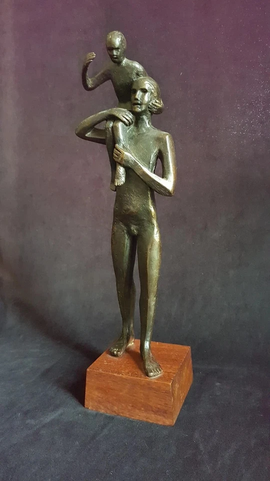 Father & Son Bronze Sculpture Mid Century Unsigned - Image 2 of 4