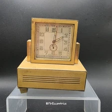 RARE Art Deco VINTAGE MUSICAL ALARM CLOCK THORENS SWISS