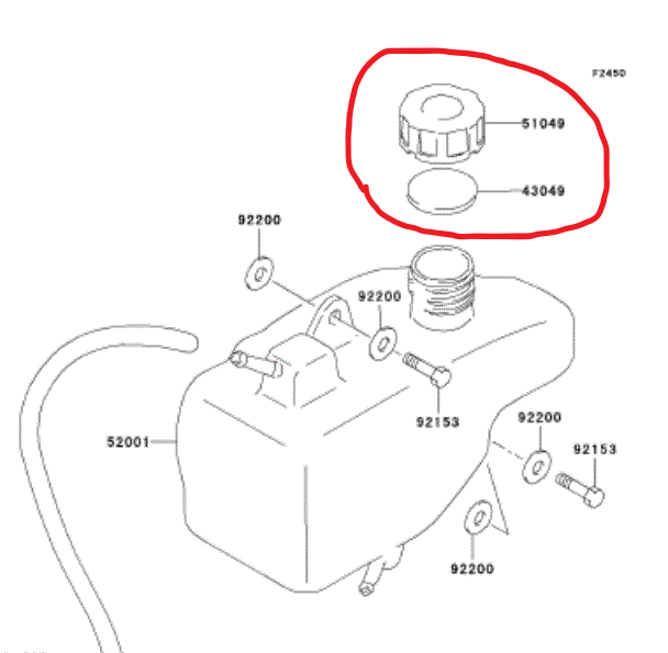 SUZUKI LT80 KAWASAKI KFX80 LT, KFX 80 QUAD SPORT OIL TANK CAP