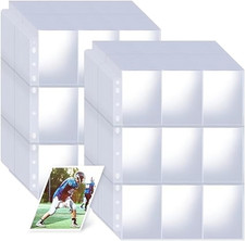 1800 Pockets Card Sleeves Binder Sheets, Trading Card Pages, Clear Sports Cards