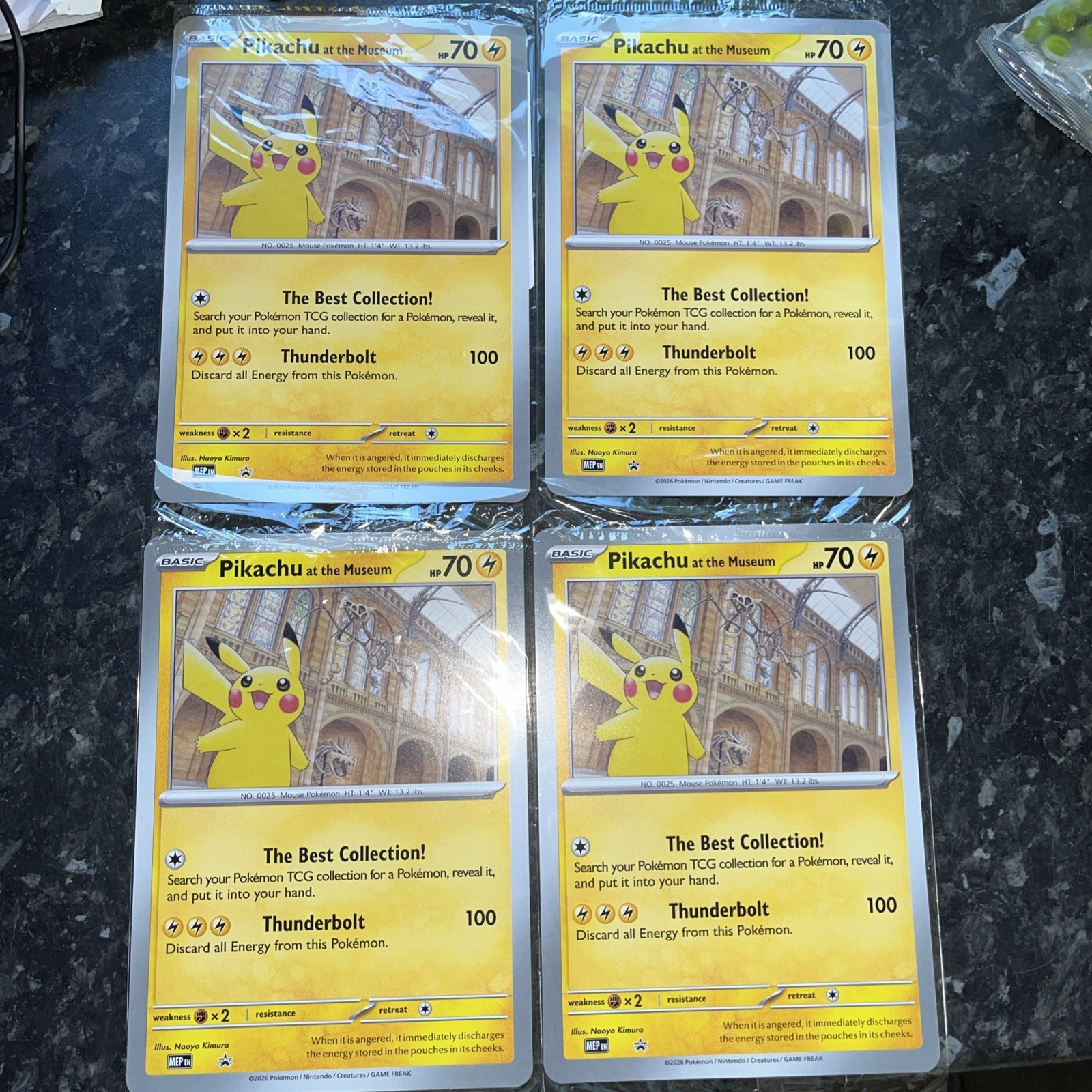 4x JUMBO Pokémon TCG Pikachu At The Museum Promo Card - Natural History Museum