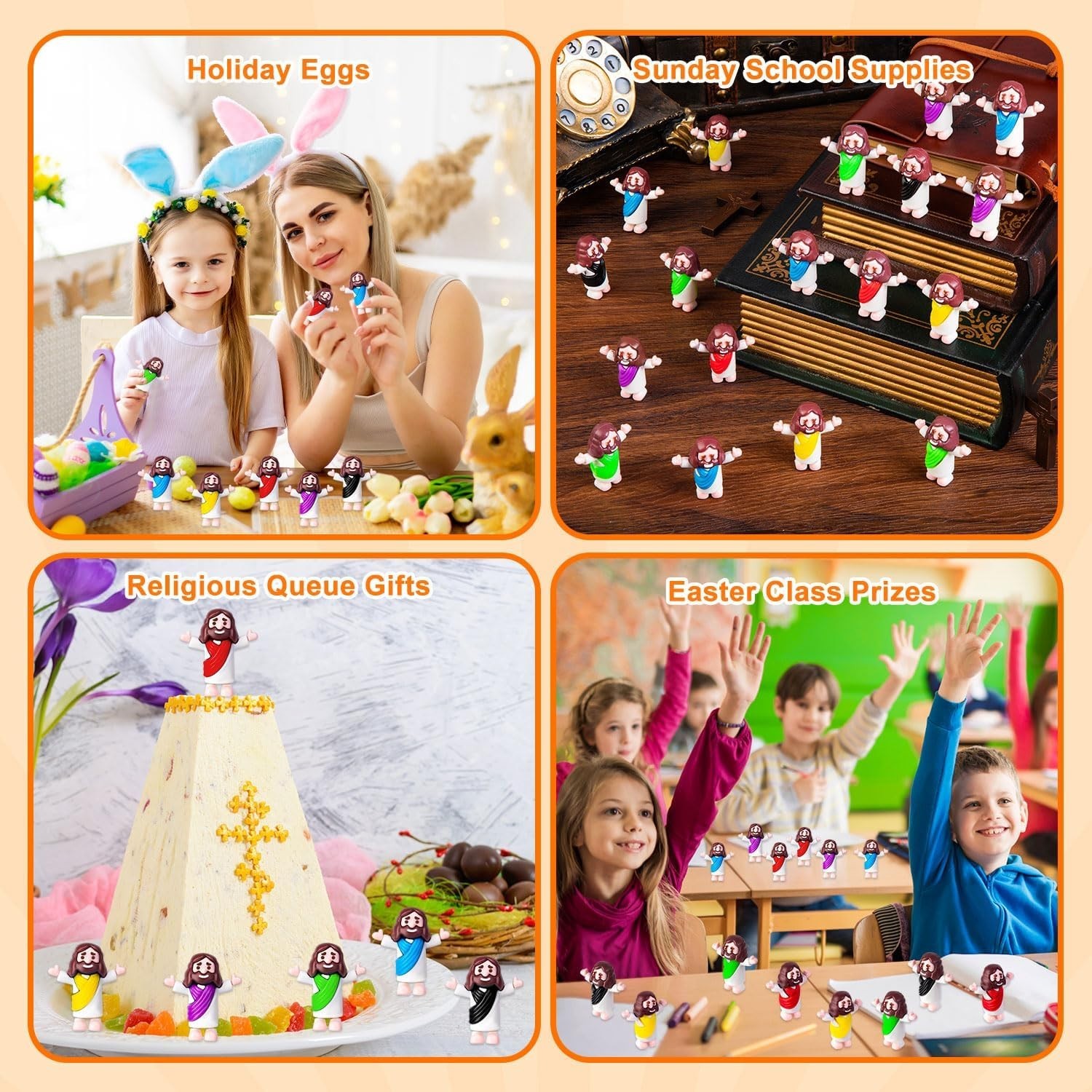 120Pcs Mini Jesus Figurines, Small Little Jesus Toys, Tiny Jesus Figures, Origi