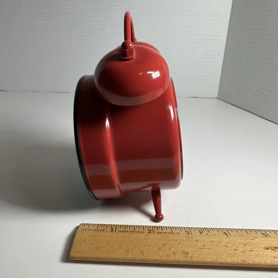 Pottery Barn Kids Double Red Bell Retro Alarm Clock - Image 2 of 4