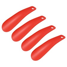 4Pcs Plastic Shoe Horn, 6.3" PP Small Shoe Horn Spoon Helper Red