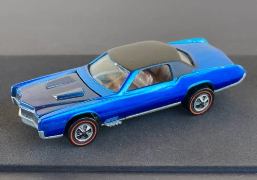 Vintage Hot Wheels Redline 1968 Blue Custom Eldorado US - TAN Int., OUTSTANDING!