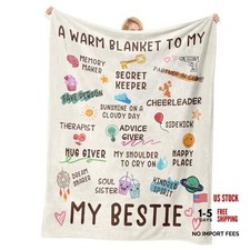  Best Friend Birthday Gifts for Women, Bestie Gift for Women, 60"x50" White