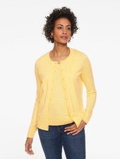 Charming Cardigan - Wide Placket at Talbots, NWT 99.5, color DAISY, all size