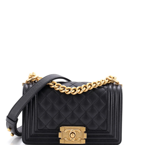 Chanel Boy Flap Bag Quilted Caviar Small