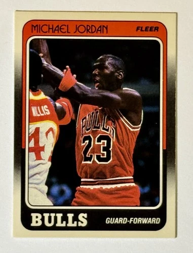 1988-89 Fleer Basketball #17 Michael Jordan Chicago Bulls 3rd Year Card HOF GOAT