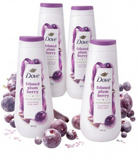 4 Dove Beauty Holiday Treat Limited Edition Frosted Plum Berry Body Wash 20 oz
