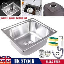 Kitchen Single Bowl Square Stainless Steel Kitchen Sink Undermount Basin Waste