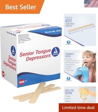 Multi-Purpose Tongue Depressors - Birch Wood Sticks, 500 Count, Non-Sterile, 6"