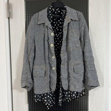 Size S black and white gingham check jacket by COMME des GARCONS