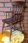 Miniature Turned Hard Wood Windsor Spindle Back Smokers Bow Captains Arm Chair — photo 1