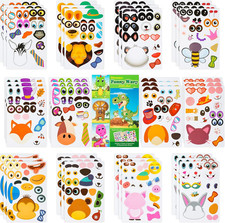 Make a Face Sticker for Kids 42 Sheets Make Your Own Animal Face Stickers 12 ...