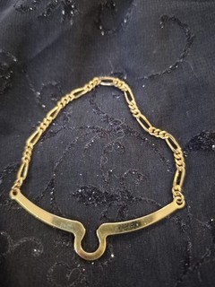 Mens Vintage Gold Tone Tie Bar With Chain