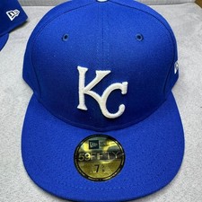 New Era 59Fifty Kansas City KC Royals Blue On-Field Fitted 7 5/8 Hat