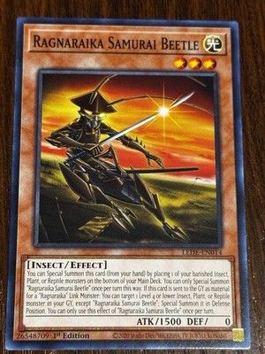 Yu-Gi-Oh! TCG Ragnaraika Samurai Beetle LEDE-EN014 Effect 1st Ed English