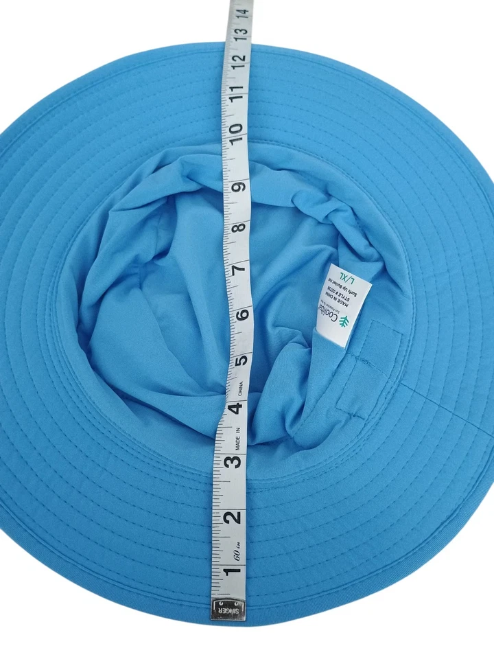 Coolibar Surfs Up Sombrero Cubo Azul Agua UPF 50 Protección Solar L/XL 02736 Nuevo Con Etiquetas Foto 3 de 4
