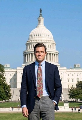 Men's Capital Hill Tie 100 Percent Silk Unique Vintage 