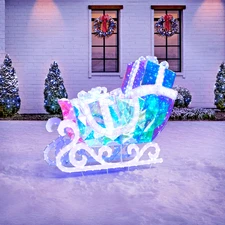 🎄 Member's Mark Pre-Lit LED Prismatic Sleigh Christmas Decor - SAMEDAYSHIP!!!🎄