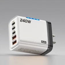 240W Supe Fast Charging USB Type C Wall Charger For Samsung iPhone Android Phone