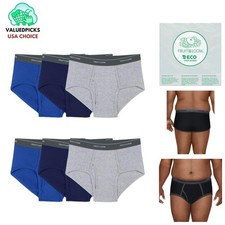 6-Pack Men's Comfort Briefs - Mid-Rise, Tag-Free, Moisture Wicking, XXL Big