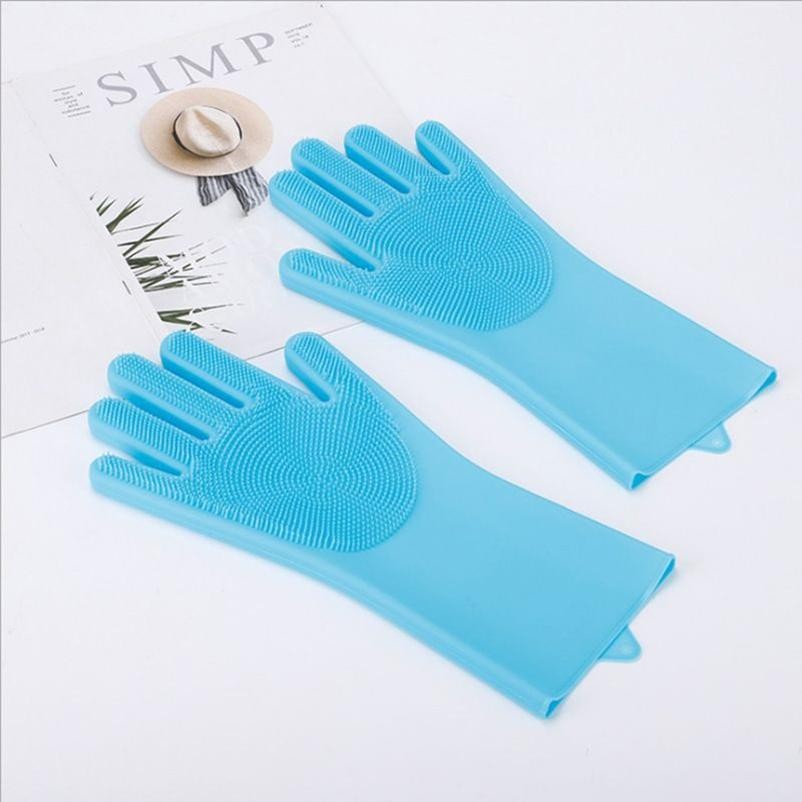 Accessori Bagno per Cani Animali Domestici Spazzola Scrub Teddy Guanti da Bagno in Silicone Antigraffio e foto 4