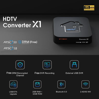 GTMEDIA X1 4K ATSC 3.0 Certified DRM & DVR ATSC 3.0/1.0 Tuner