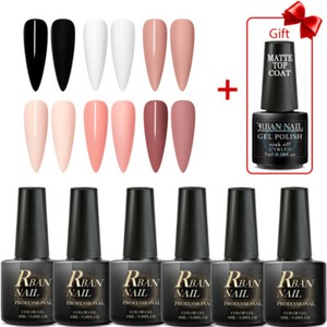 RBAN-NAIL-6Bottles-set-Soak-Off-UV-Gel-Nail-Polish-Varnish-With-Matte-Top-Coat