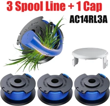 LOT AC14RL3A Spool Line With AC14HCA Cap for Ryobi One+ 18/24/40V String Trimmer