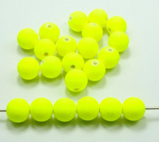 500 Yellow Matte Neon Beads Acrylic Round Beads 6mm 0.24" Small Spacer