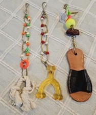 Active Bird Toys LOT of 3 NEW Rawhide Beads Pumice Stone FREE SHIP 12" Hanging