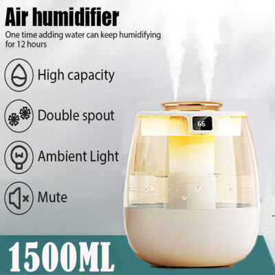 1.5L Top-Fill Humidificador de aire y aceite esencial para el hogar oficina