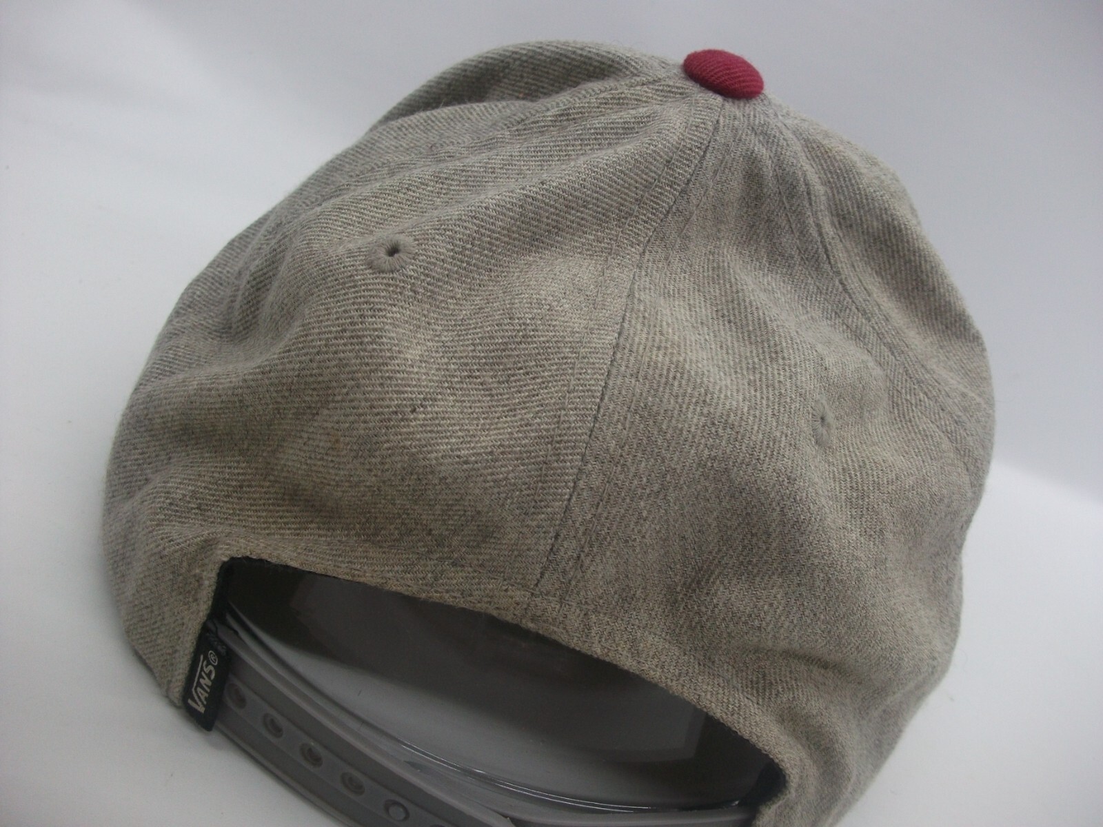 Vans Patch Hat Gray Red Snapback Baseball Cap - image 6