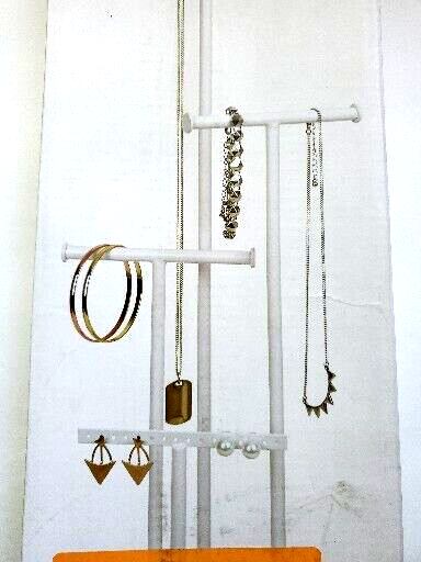 Jewelry Organizer Tree with Adjustable Wood Base for Necklaces Bracelets Earrings 21 Inches Tall-image