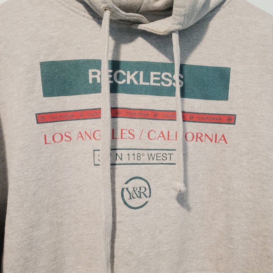Young & Reckless Los Angeles California Men's Large Gray Hoodie Y&R eBay