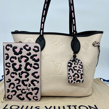 Louis Vuitton Monogram Empreinte Cream Wild at Heart Neverful MM Tote Bag