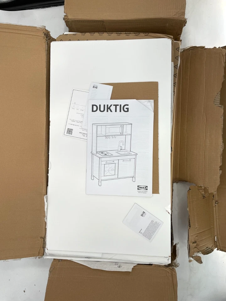 宜家 DUKTIG 迷你游戏厨房套装 – 桦木胶合板/白色 – 假装玩具炉 — 第 2/4 张图片