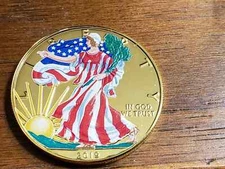 AMERICAN SILVER EAGLE DOLLARS-2019 COLOR & ENHANCED-UNCIRCULATED 1oz .999 silver