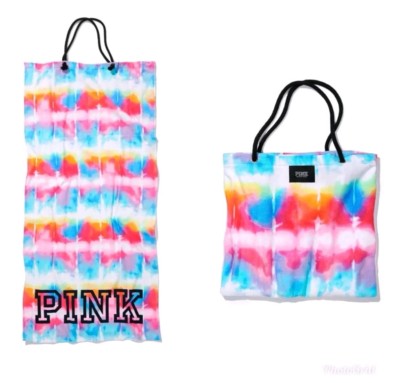 NEUF Victoria's Secret ROSE emballable serviette de plage fourre-tout