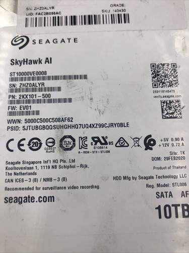 Seagate Skyhawk AI SATA III S 3.5" HDD 10TB - Picture 6 of 6