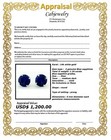 GENUINE 1.10 Cts BLUE SAPPHIRE STUD EARRINGS 14k WHITE GOLD - Free Appraisal — photo 6